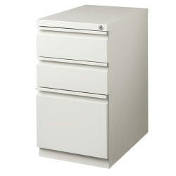 WorkPro 23inD Vertical 3-Drawer Mobile Pedestal File Cabinet, Putty