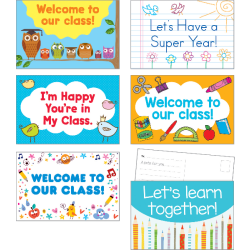 Barker Creek Single-Sided Desk Tags/Bulletin Board Signs, 12in x 3 1/2in, Natures Colors, Pre-K To Grade 6, Pack Of 36