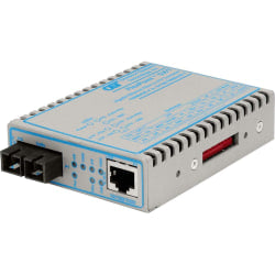 Omnitron FlexPoint 10/100/1000 Gigabit Ethernet Fiber Media Converter RJ45 SC Single-Mode 34km - 1 x 10/100/1000BASE-T; 1 x 1000BASE-LX; Univ. AC Powered; Lifetime Warranty