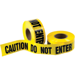 B O X Packaging Barricade Tape, Caution Do Not Enter, 3in Core, 3in x 333 Yd., Black/Yellow, Case Of 4