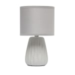 Simple Designs Mini Texture Pastel Accent Table Lamp, 11-1/16inH, Gray/Gray