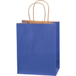 Partners Brand Tinted Shopping Bags, 10 1/4inH x 8inW x 4 1/2inD, Parade Blue, Case Of 250