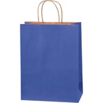 Partners Brand Tinted Shopping Bags, 13inH x 10inW x 5inD, Parade Blue, 250