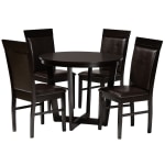 Baxton Studio Irma Dining Set, 29-15/16inH x 35-7/16inW x 35-7/16inD, Dark Brown/Espresso Brown