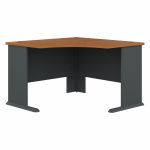 Bush Business Furniture Office Advantage 48inW Corner Desk, Natural Cherry/Slate, Standard Delivery