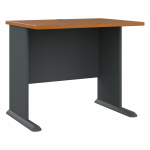 Bush Business Furniture Office Advantage 36inW Computer Desk, Natural Cherry/Slate, Standard Delivery