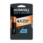 Duracell Optimum AA Alkaline Batteries, Pack Of 6