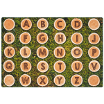 Carpets for Kids Pixel Perfect Collection Alphabet Tree Rounds Seating Rug, 6ft x 9ft, Brown