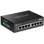 TRENDnet 8-Port Hardened Industrial Unmanaged Gigabit PoE+ DIN-Rail Switch, 200W Full PoE+ Power Budget, 16 Gbps Switching Capacity, IP30 Rated Network Switch, Lifetime Protection, Black, TI-PG80 - 8-port hardened Industrial Gigabit PoE+ Switch