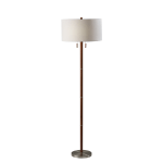 Adesso Madeline Floor Lamp, 66-1/4inH, White Shade/Brushed Silver Base