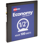 Avery Economy View 3-Ring Binder, 1/2in Round Rings, Black