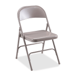 Lorell U-Brace Steel Folding Chairs, Beige, Pack Of 4