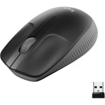 Logitech M190 Full Size Ambidextrous Wireless Mouse, Charcoal