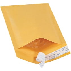 South Coast Paper Kraft Self-Seal Bubble Mailers, #000, 4in x 8in, Pack Of 25