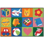 Carpets for Kids KID$Value Rugs Toddler Fun Squares Activity Rug, 4ft x 6ft , Multicolor