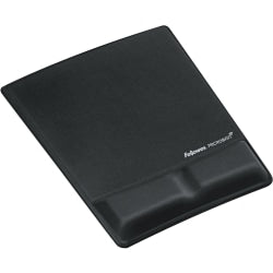 Fellowes Mouse Pad / Wrist Support with Microban Protection - 0.9in x 8.3in x 9.9in Dimension - Black - Memory Foam, Jersey Cover