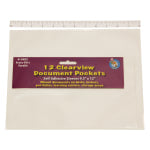 Ashley Productions Document Pockets, 9 1/2in x 12in, Clear, 12 Pockets Per Pack, Set Of 3 Packs