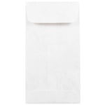 JAM Paper Tyvek Coin Envelopes, #7, Gummed Seal, White, Pack Of 50 Envelopes