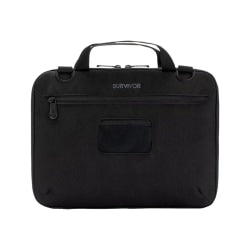 Griffin Survivor Carrying Case (Briefcase) for 11.6in Google Chromebook, Notebook, Tablet, Battery, Charger, Cable, Accessories - Black - Drop Resistant, Heat Resistant - Ballistic Nylon Exterior Material - Shoulder Strap, Handle