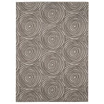 Linon Washable Outdoor Area Rug, Wycklow, 5ft x 7ft, Ivory/Brown