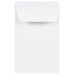 JAM Paper Coin Envelopes, #1, Gummed Seal, White, Pack Of 100 Envelopes