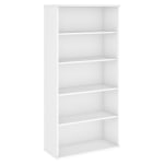 Bush Business Furniture Studio C 73inH 5-Shelf Bookcase, White, Standard Delivery