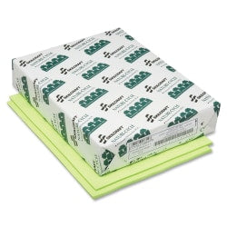 SKILCRAFT Neon Color Copy Paper, Neon Green, Letter (8.5in x 11in), 500 Sheets Per Ream, 20 Lb, 30% Recycled