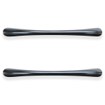 Lorell Laminate Traditional Drawer Pulls, 1inH x 4-1/2inW x 7/16inD, Black, Pack Of 2 Pulls