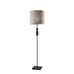 Adesso Elton Floor Lamp, 68inH, Black/Light Beige