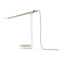 Koncept Gravy LED Desk Lamp, 13-3/8inH, Matte White/White Oak