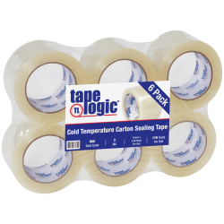 Tape Logic #7651 Cold Temperature Tape, 3in Core, 3in x 110 Yd., Clear, Case Of 6