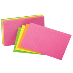 Oxford Glow Index Cards, Assorted Colors, 3in x 5in, Pack Of 300