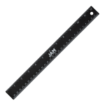 JAM Paper Non-Skid Stainless-Steel Ruler, 12in, Black