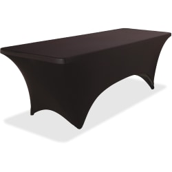 Iceberg Stretch Fabric Table Cover, 96in x 30in, Black