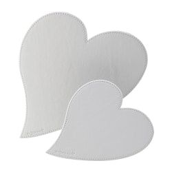 Realspace Faux Leather Heart Mouse Pad And Coaster Set, White