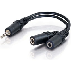 Comprehensive Stereo 3.5mm plug To Two Stereo Mini Jacks Audio Adapter Cable, 6in