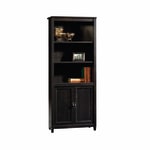 Sauder Edge Water 71 7/8inH 5-Shelf Cottage Library With Doors, Black/Dark Finish, Standard Delivery