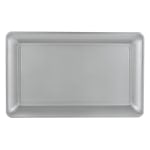 Amscan Plastic Rectangular Trays, 11in x 18in, Silver, Pack Of 4 Trays