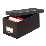 Globe-Weis 70% Recycled Index Card Storage Case, 5inH x 6 5/8inW x 11 5/8inD, For 4in x 6in Cards, Black