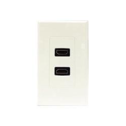 4XEM Dual HDMI Wall Plate - Flush mount wallplate - HDMI X 2 - white - 2-gang - for P/N: 4XHDMI4K2KPRO100