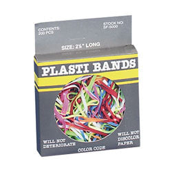 Baumgartens Plastibands, 2 1/4in, Assorted Colors, Pack Of 200