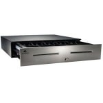 APG Cash Drawer Series 4000 1816 Cash Drawer - 5 Bill x 6 Coin - Dual Media Slot, Stainless Steel - Black - Printer Driven