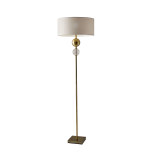 Adesso Chloe Floor Lamp, 69inH, Off-White Shade/Antique Brass Base