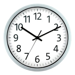 Realspace Round Wall Clock, 12in, Spray Silver