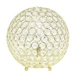 Lalia Home Elipse Glamorous Crystal Orb Table Lamp, 10inH, Gold