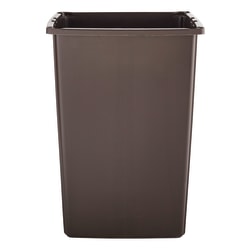 Rubbermaid Glutton Rectangular Plastic Waste Container, 56 Gallons, 31 1/8inH x 25 1/2inW x 22 3/4inD, Brown