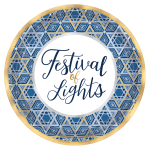 Amscan Hanukkah Festival Of Lights 7in Metallic Plates, Blue, Pack Of 54 Plates