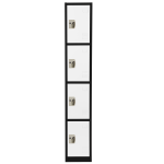 Alpine AdirOffice 4-Tier Steel Locker, 72inH x 12inW x 12inD, Black/White