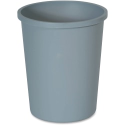 Rubbermaid Commercial Untouchable 11-Gallon Waste Container - 11 gal Capacity - Round - Crack Resistant, Durable - 18.8in Height x 15.8in Diameter - Plastic - Gray - 1 Each