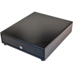 apg Genesis Cash Drawer - USD 4 Bill - 8 Coin - Stainless Steel, Plastic - Black - 4in Height x 13.8in Width x 16.3in Depth